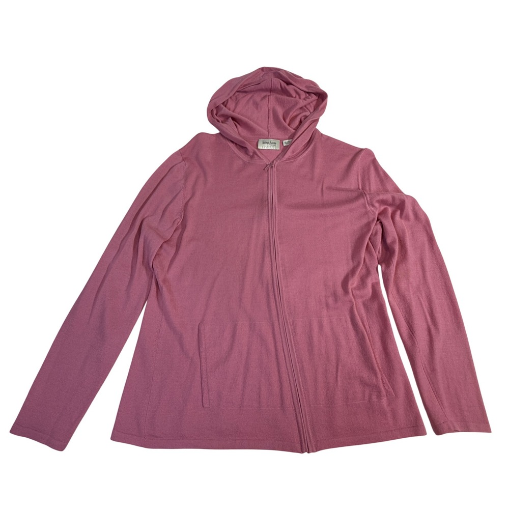Neiman Marcus Cashmere Hoodie Size XL Pink Full Zip Centennial 2007
